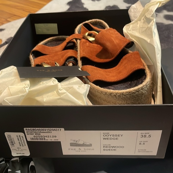 Rag & Bone Odyssey Suede Wedge Size 38.5 - Picture 2 of 3